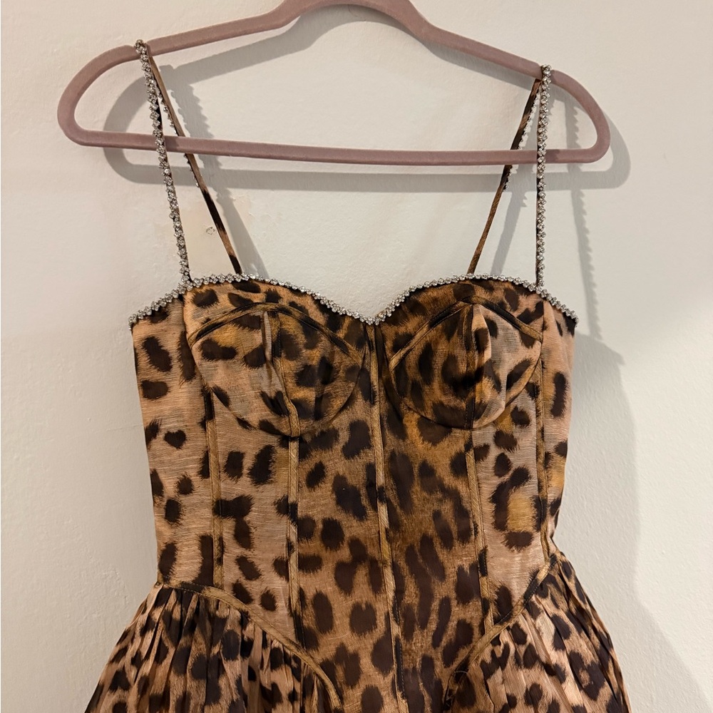 Zimmermann Crush Panelled Leopard Midi Dress - Picture 6 of 10
